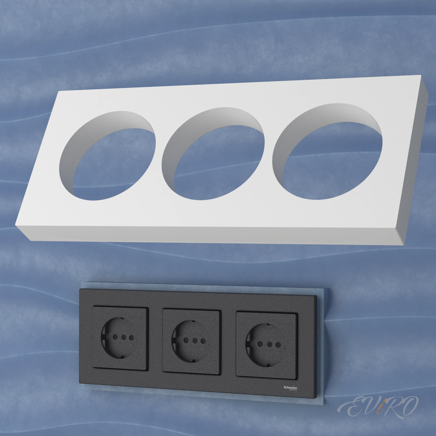 Подрозетник 3-секционный